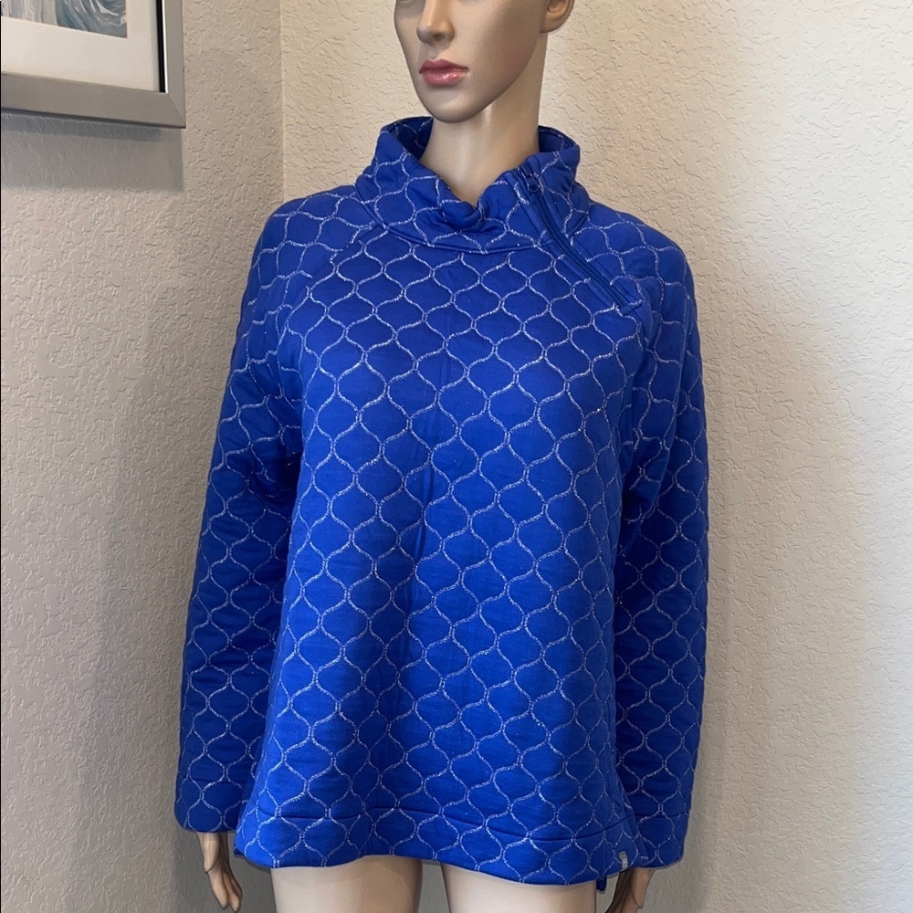NWT Talbots Blue Quilted Sweatshirt